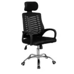 Chaise de Bureau Ergonomique Mesh avec Appui-Tête – Noir