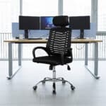 Chaise de Bureau Ergonomique Mesh avec Appui-Tête – Noir – Image 4