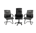 Fauteuil Président et Chaises Visiteurs – Ensemble Bureau en Similicuir – Image 2