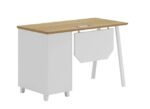 Bureau Moderne avec Caisson Intégré – Finition Bois et Blanc – Image 2
