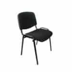 Chaise ISO en Tissu Bleu – Chaise Visiteur et de Conférence avec Pieds Métalliques Noirs – Image 2