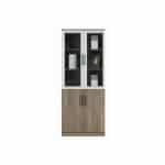 Bibliothèque de bureau moderne avec portes vitrées