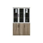 Bibliothèque de bureau moderne avec portes vitrées
