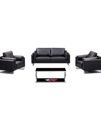 Canapé de 4 places En Smilicuir Noir
