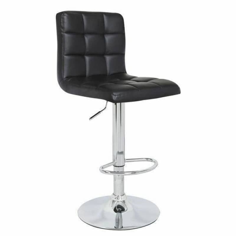 Chaise Tabouret en Similicuir Noir II