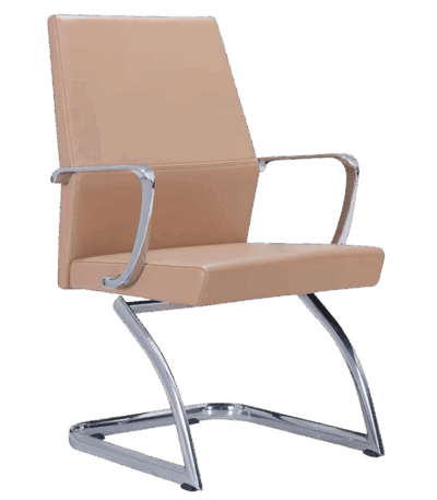 Chaise Visiteur en Similicuir MARRON