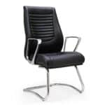 Chaise Visiteur en Similicuir Noir
