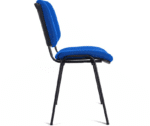 Chaise ISO en Tissu Bleu – Chaise Visiteur et de Conférence avec Pieds Métalliques Noirs – Image 3