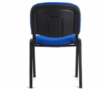 Chaise ISO en Tissu Bleu – Chaise Visiteur et de Conférence avec Pieds Métalliques Noirs – Image 4