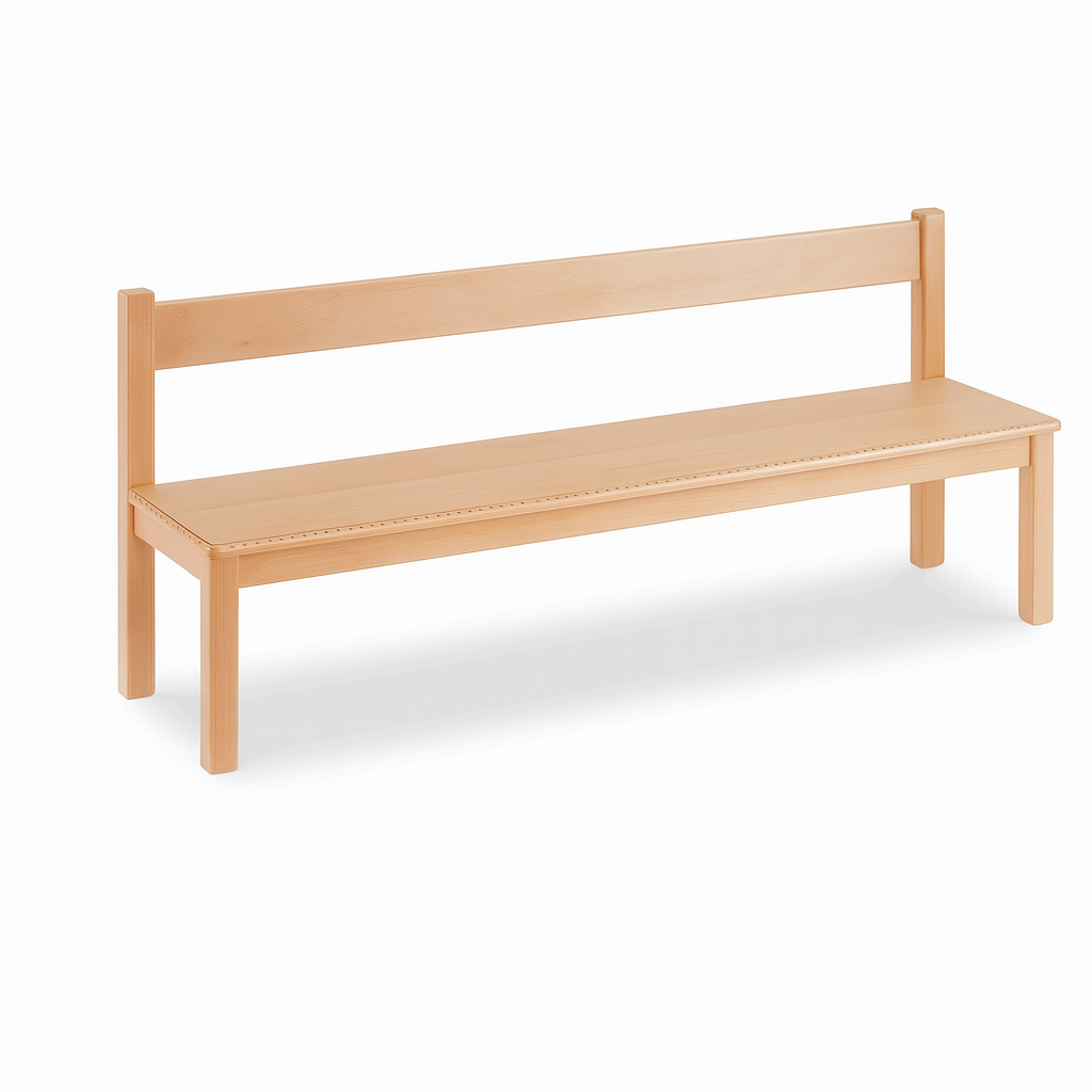 Banc scolaire avec dossier bois naturel 120cm Maroc