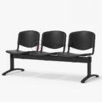 Banc d’accueil 3 places – assises noires ergonomiques