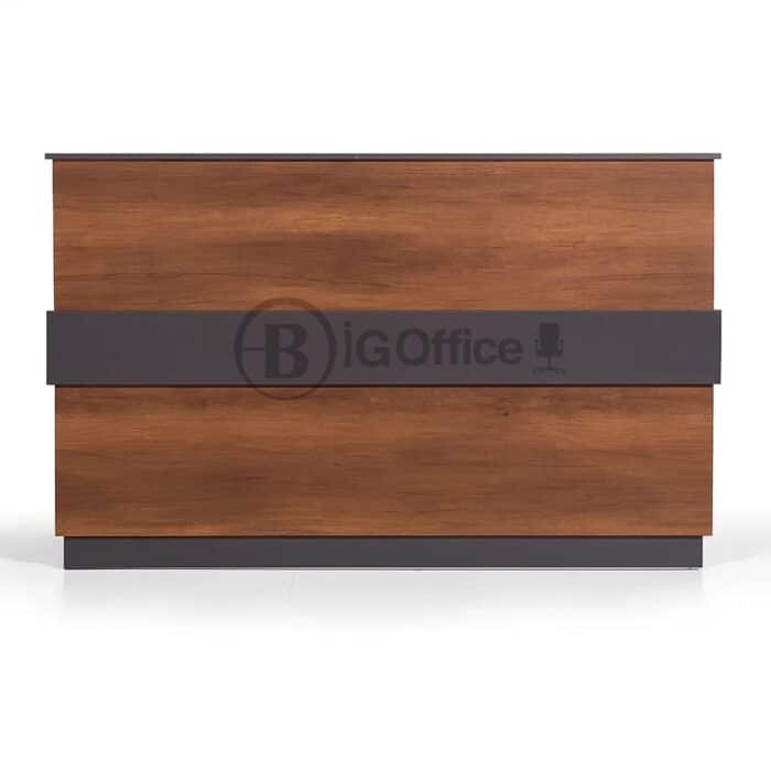 Comptoir d’accueil en bois avec bande gris foncé – Design moderne et professionnel – Image 2