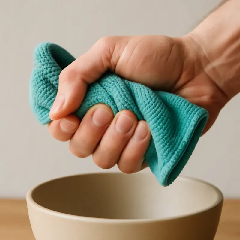 Nettoyage humide doux d'un meuble MDF avec chiffon bien essoré