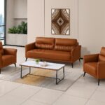 Salon d’accueil professionnel – 3+1+1 en simili cuir