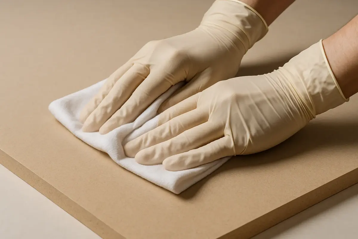 Séchage immédiat d'un meuble MDF après nettoyage humide
