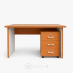 Bureau en Bois 120 cm avec Caisson 3 Tiroirs – Compact et Fonctionnel