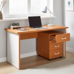 Bureau en Bois 120 cm avec Caisson 3 Tiroirs – Compact et Fonctionnel – Image 4