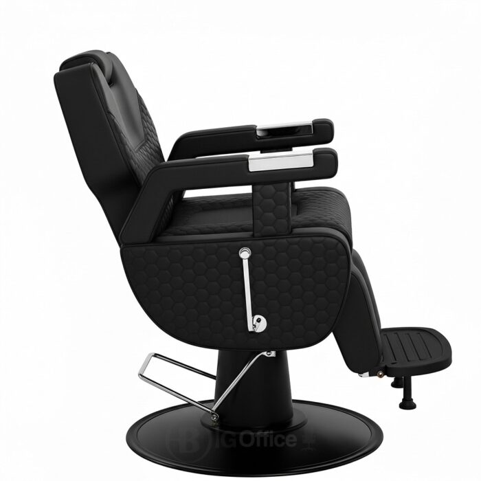 Chaise de Coiffeur Homme Professionnelle – Design Noir Luxueux – Image 3