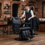 Chaise de Coiffeur Homme Professionnelle – Design Noir Luxueux – Image 5