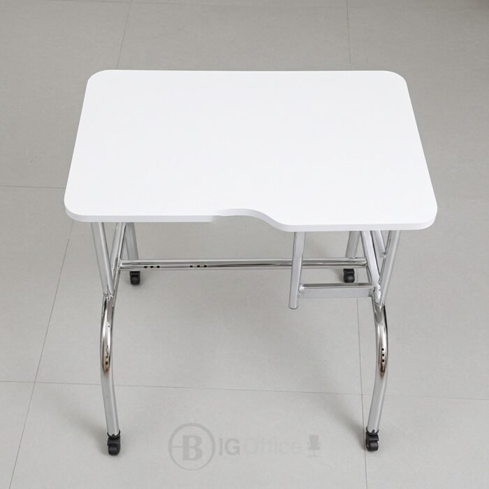 Table Manucure Professionnelle avec Plateau Blanc et Pieds Chromés – Image 2