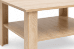 Table basse carrée en bois clair avec étagère de rangement – Image 3