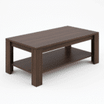 Table basse rectangulaire en bois avec étagère de rangement – Style moderne