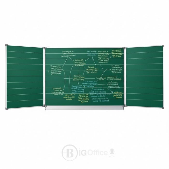Tableau noir triptyque mural pour écriture à la craie – Surface verte et cadre aluminium – Image 5