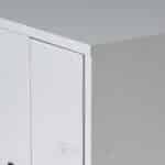 Armoire métallique basse à portes pliantes avec serrure – 2 étagères réglables – 1000x1200x450 mm – Gris clair – Image 3