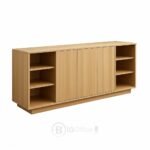 Bahut de Bureau avec Étagères Ouvertes – Bois Clair et Design Fonctionnel