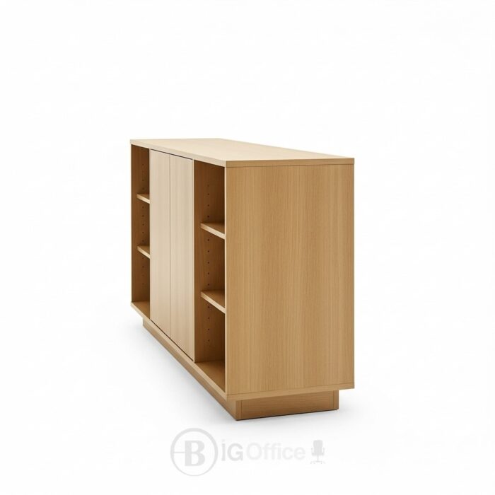 Bahut de Bureau avec Étagères Ouvertes – Bois Clair et Design Fonctionnel – Image 4
