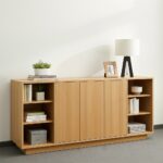 Bahut de Bureau avec Étagères Ouvertes – Bois Clair et Design Fonctionnel – Image 8