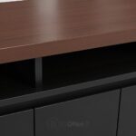 Bahut de Bureau Moderne Bois et Noir – 4 Portes avec Niche Ouverte – Image 3