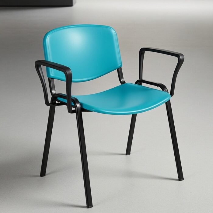 Chaise ISO PVC avec accoudoirs – Mobilier de réunion et formation Maroc – Image 3