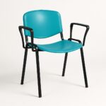 Chaise ISO PVC avec accoudoirs – Mobilier de réunion et formation Maroc