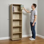 Bibliothèque en bois MDF 180x60x35 cm – Étagère de rangement moderne – Image 4