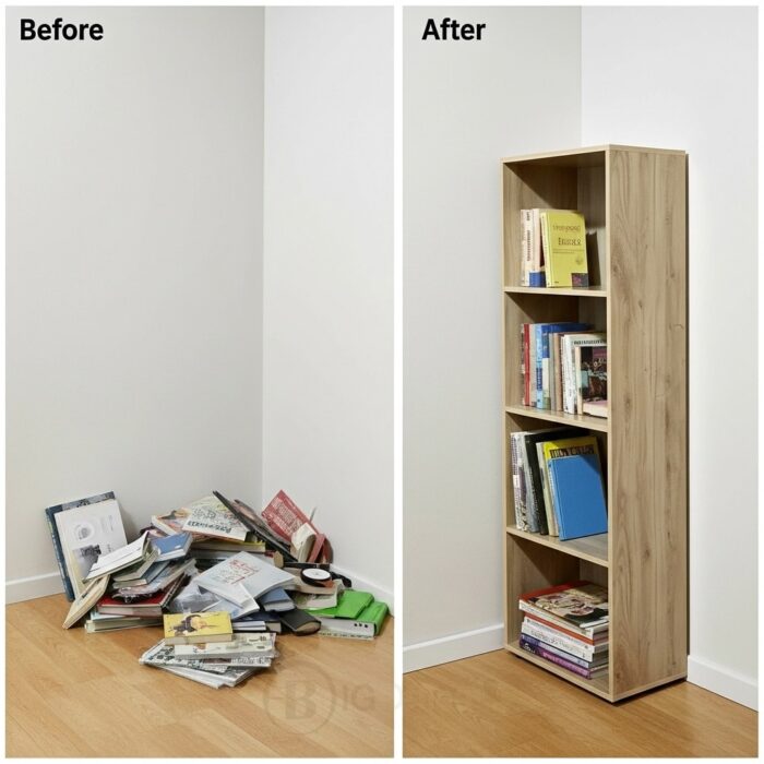 Bibliothèque en bois MDF 180x60x35 cm – Étagère de rangement moderne – Image 6
