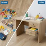 Bureau enfant 100x50 cm en bois MDF avec 2 tiroirs – Big Office Maroc – Image 8