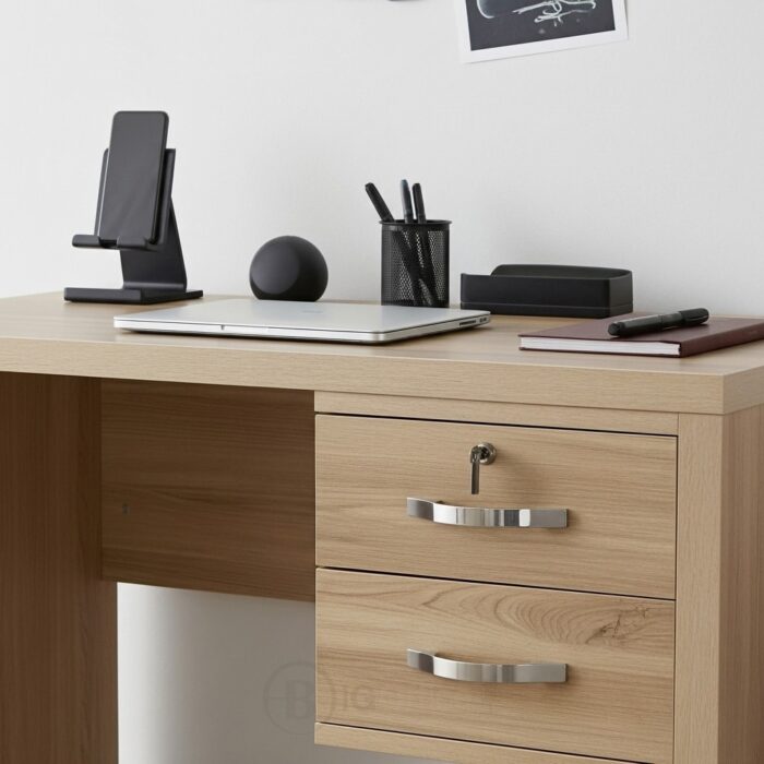 Bureau enfant 100x50 cm en bois MDF avec 2 tiroirs – Big Office Maroc – Image 4