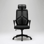 Chaise de Bureau Ergonomique en Maille Noire avec Appui-tête – Confort & Design | Big Office Maroc