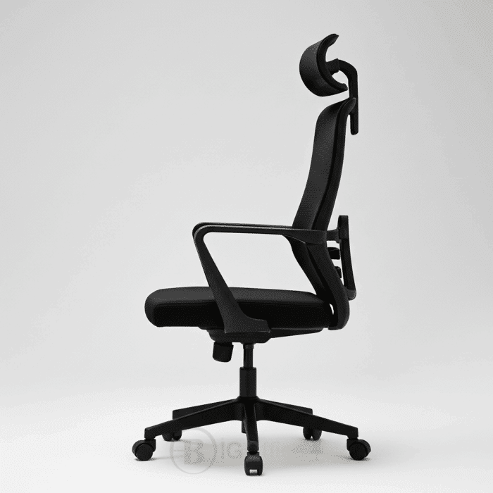 Chaise de Bureau Ergonomique en Maille Noire avec Appui-tête – Confort & Design | Big Office Maroc – Image 4