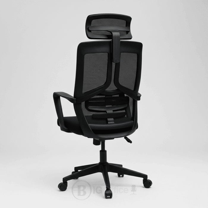 Chaise de Bureau Ergonomique en Maille Noire avec Appui-tête – Confort & Design | Big Office Maroc – Image 3