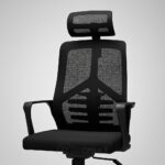 Chaise de Bureau Ergonomique en Maille Noire avec Appui-tête – Confort & Design | Big Office Maroc – Image 6