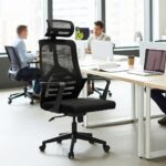 Chaise de Bureau Ergonomique en Maille Noire avec Appui-tête – Confort & Design | Big Office Maroc – Image 8