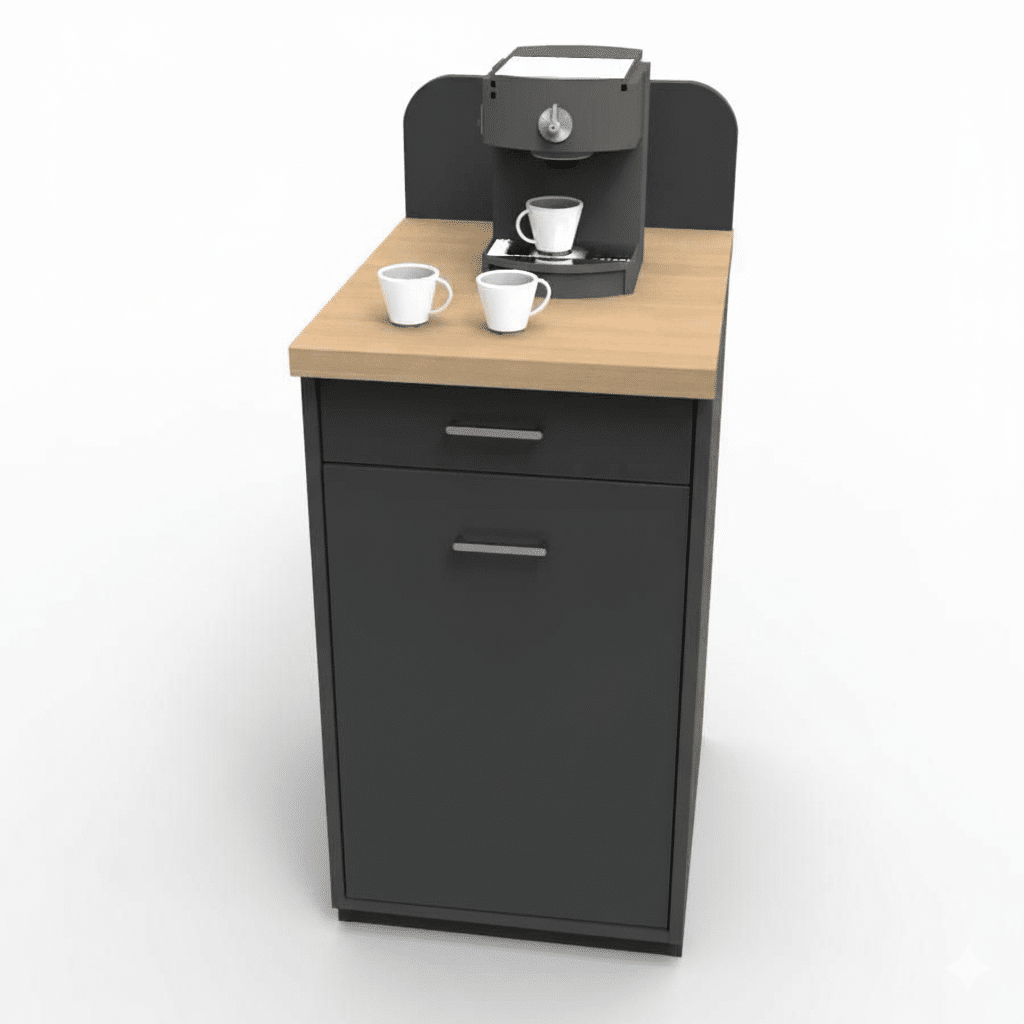 Meuble à café MDF tiroir porte buffet compact BigOffice