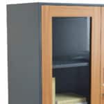 Armoire Bibliothèque Métal Bois avec Portes Vitrées – 90x185x40 cm – Image 4