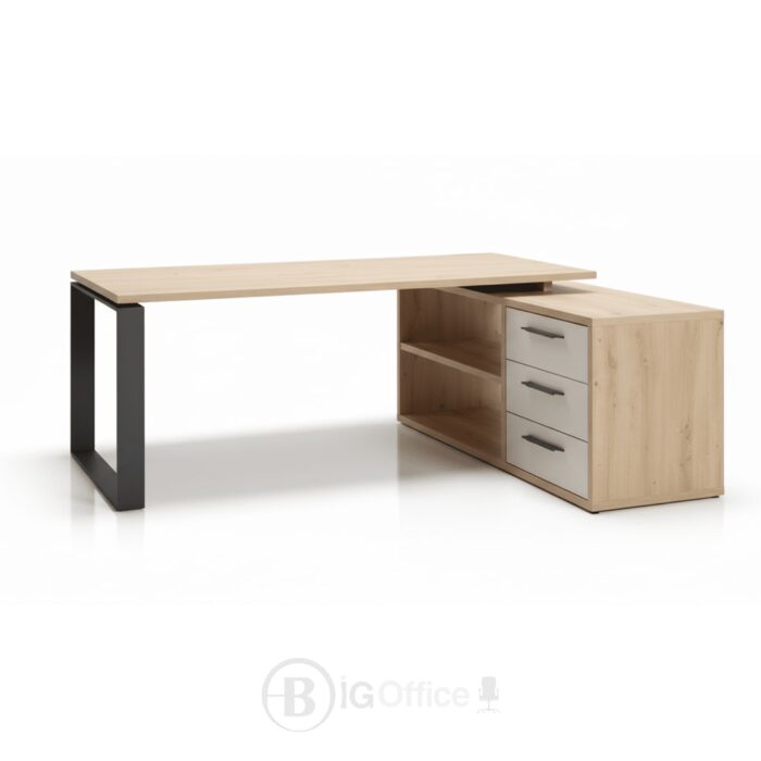 Bureau de Direction avec Retour et Caisson 160x80 cm MDF – 3 Tiroirs – Image 2