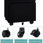 Caisson de bureau noir à roulettes avec 3 tiroirs verrouillables – WLS-52 – Image 4