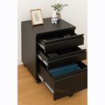 Caisson de bureau noir à roulettes avec 3 tiroirs verrouillables – WLS-52 – Image 3