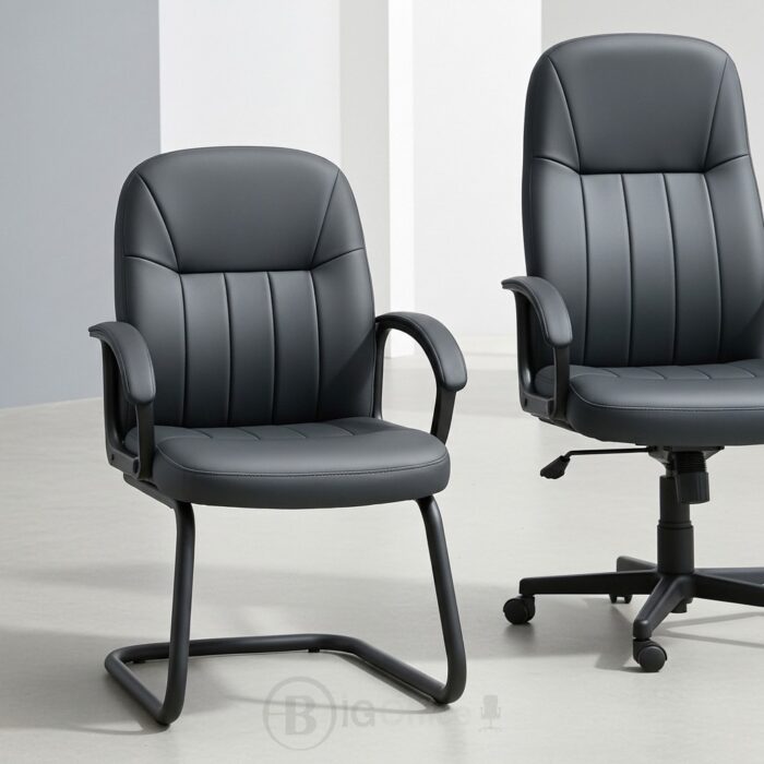 Ensemble chaise bureau président et chaises visiteurs en similicuir – Maroc – Image 3
