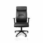 Fauteuil de bureau ergonomique en similicuir noir avec accoudoirs réglables